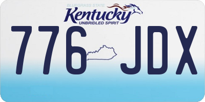 KY license plate 776JDX