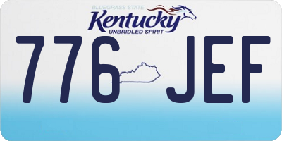 KY license plate 776JEF