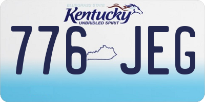 KY license plate 776JEG