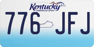 KY license plate 776JFJ