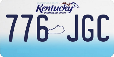 KY license plate 776JGC