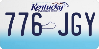 KY license plate 776JGY
