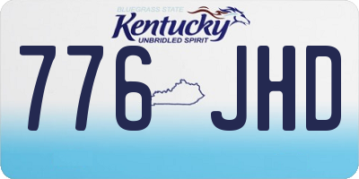 KY license plate 776JHD