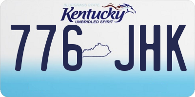 KY license plate 776JHK