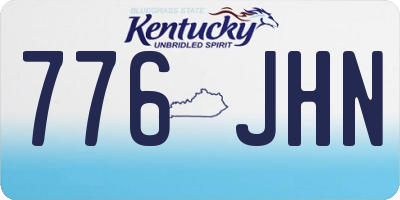 KY license plate 776JHN