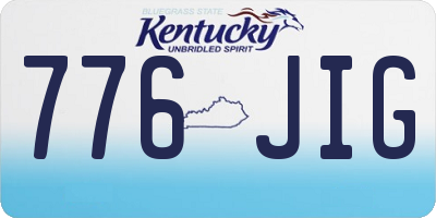 KY license plate 776JIG