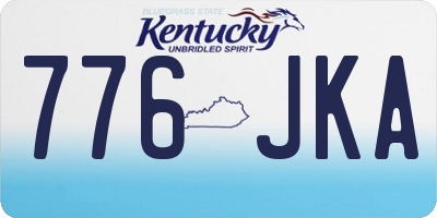 KY license plate 776JKA