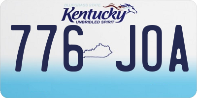 KY license plate 776JOA