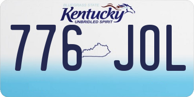 KY license plate 776JOL