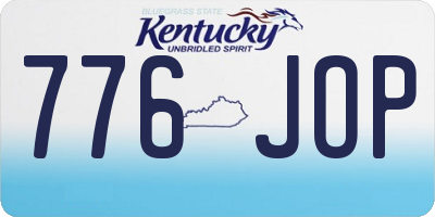 KY license plate 776JOP