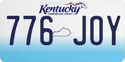KY license plate 776JOY