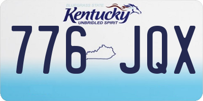KY license plate 776JQX