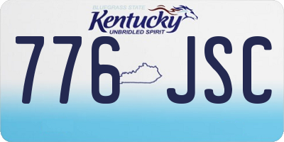 KY license plate 776JSC