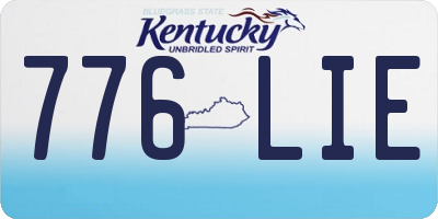KY license plate 776LIE