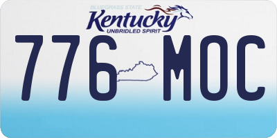 KY license plate 776MOC