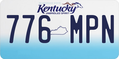 KY license plate 776MPN