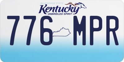 KY license plate 776MPR