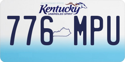KY license plate 776MPU
