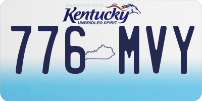 KY license plate 776MVY