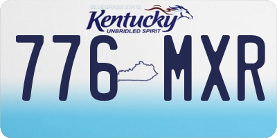 KY license plate 776MXR