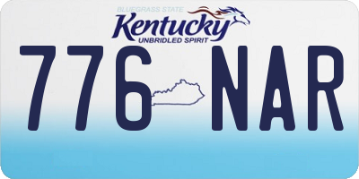 KY license plate 776NAR