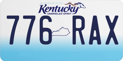 KY license plate 776RAX