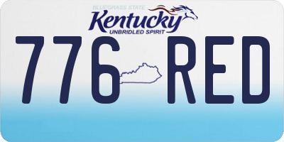 KY license plate 776RED