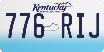 KY license plate 776RIJ