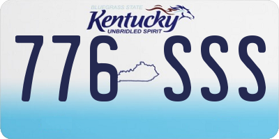 KY license plate 776SSS