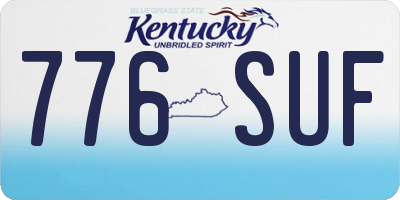 KY license plate 776SUF