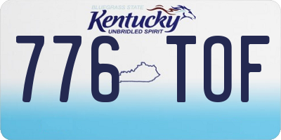 KY license plate 776TOF