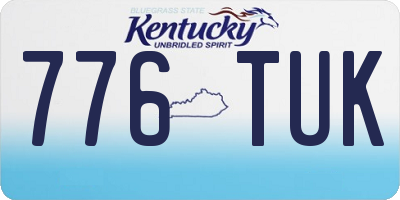 KY license plate 776TUK