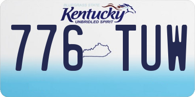 KY license plate 776TUW