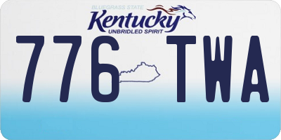KY license plate 776TWA