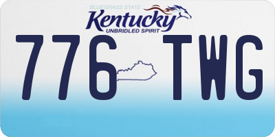 KY license plate 776TWG