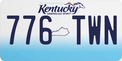 KY license plate 776TWN