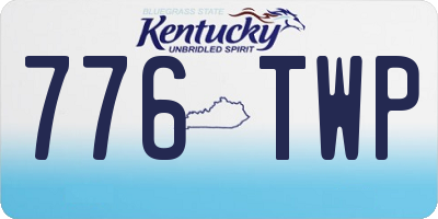 KY license plate 776TWP