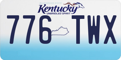 KY license plate 776TWX