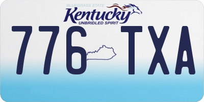 KY license plate 776TXA