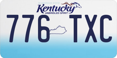 KY license plate 776TXC