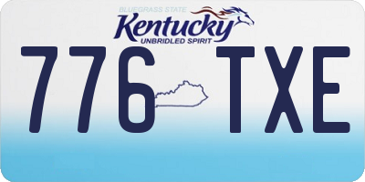 KY license plate 776TXE