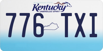 KY license plate 776TXI