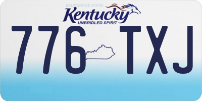 KY license plate 776TXJ