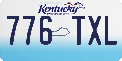 KY license plate 776TXL