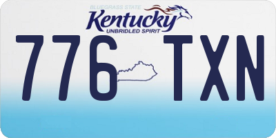 KY license plate 776TXN