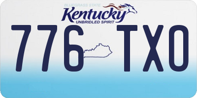 KY license plate 776TXO