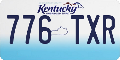 KY license plate 776TXR