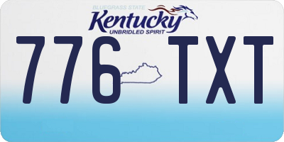 KY license plate 776TXT