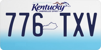 KY license plate 776TXV