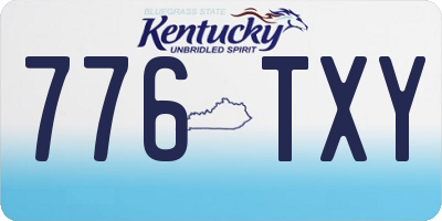 KY license plate 776TXY